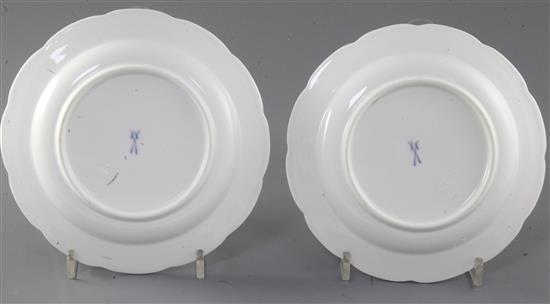 A set of six late Meissen cabinet plates, 18.5cm